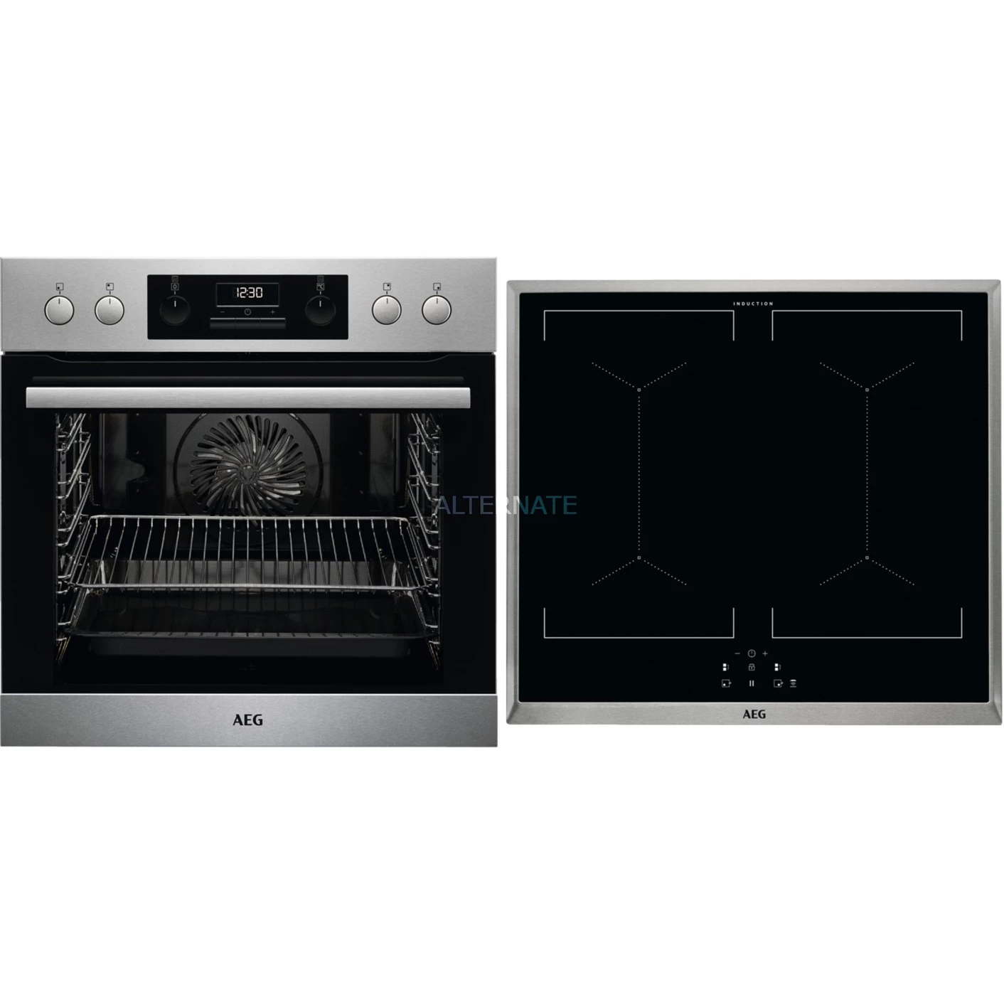 Einbauherd-Sets AEG HC13M505R, Herdset (edelstahl, Inkl. FlexRunners-Vollauszug)