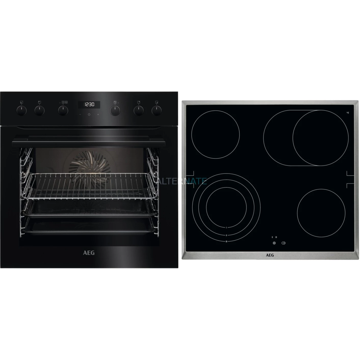 Einbauherd-Sets AEG HC4133MS3B, Herdset (schwarz/edelstahl, Inkl. TR3LV Flexirunner-Vollauszug (3 Paar))
