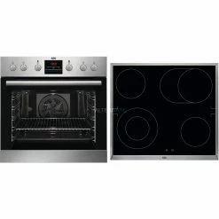 Einbauherd-Sets AEG Kombi 3021P, Herdset (edelstahl/schwarz)
