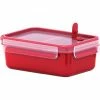 Zubehör Für Backofen Emsa CLIP & MICRO Mikrowellendose 1,0 Liter (rot, Rechteckig, Mit Deckel Und 2 Einsätzen)