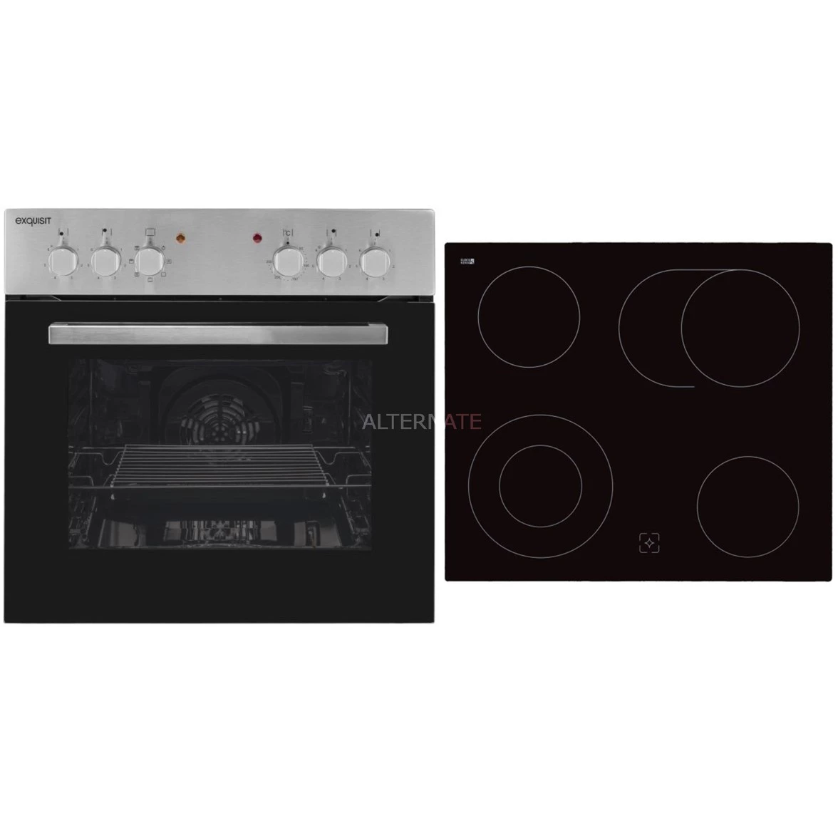 Einbauherd-Sets Exquisit EHE 156-1 UBZ-Set, Herdset (edelstahl)