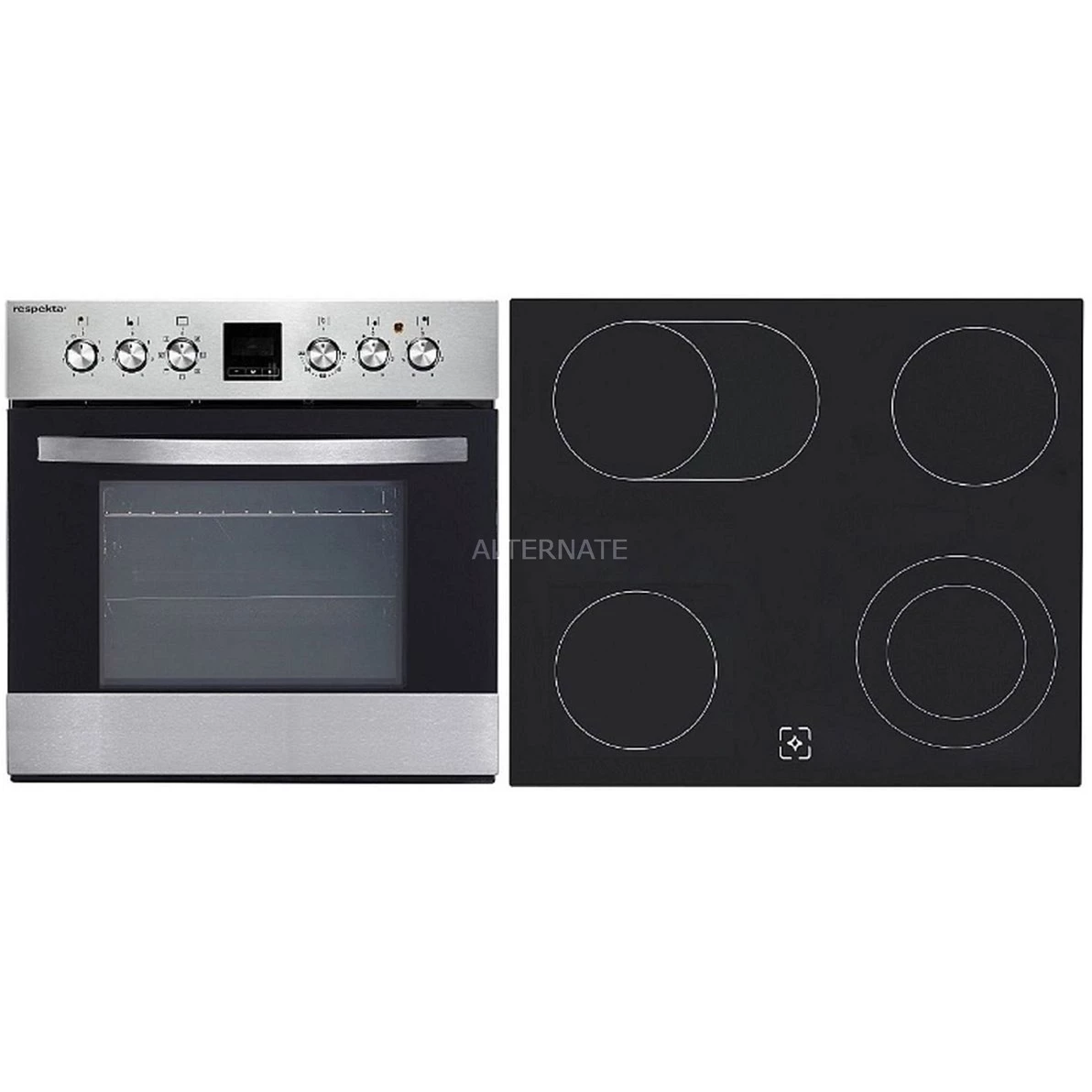 Einbauherd-Sets Respekta DIGI SET 6 PP AN, Herdset (silber)
