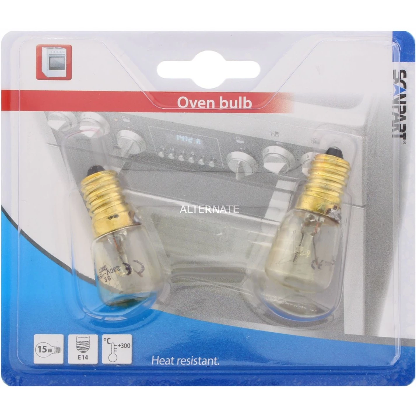 Zubehör Für Backofen Scanpart Backofenlampe E14 15W 300° 110Lm (2 Stück)