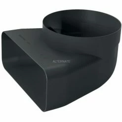 Zubehör Für Backofen Siemens 90° Adapterstück HZ9VDSI1, Ø 150mm, Rohr (schwarz, Rund>flach, Männlich)