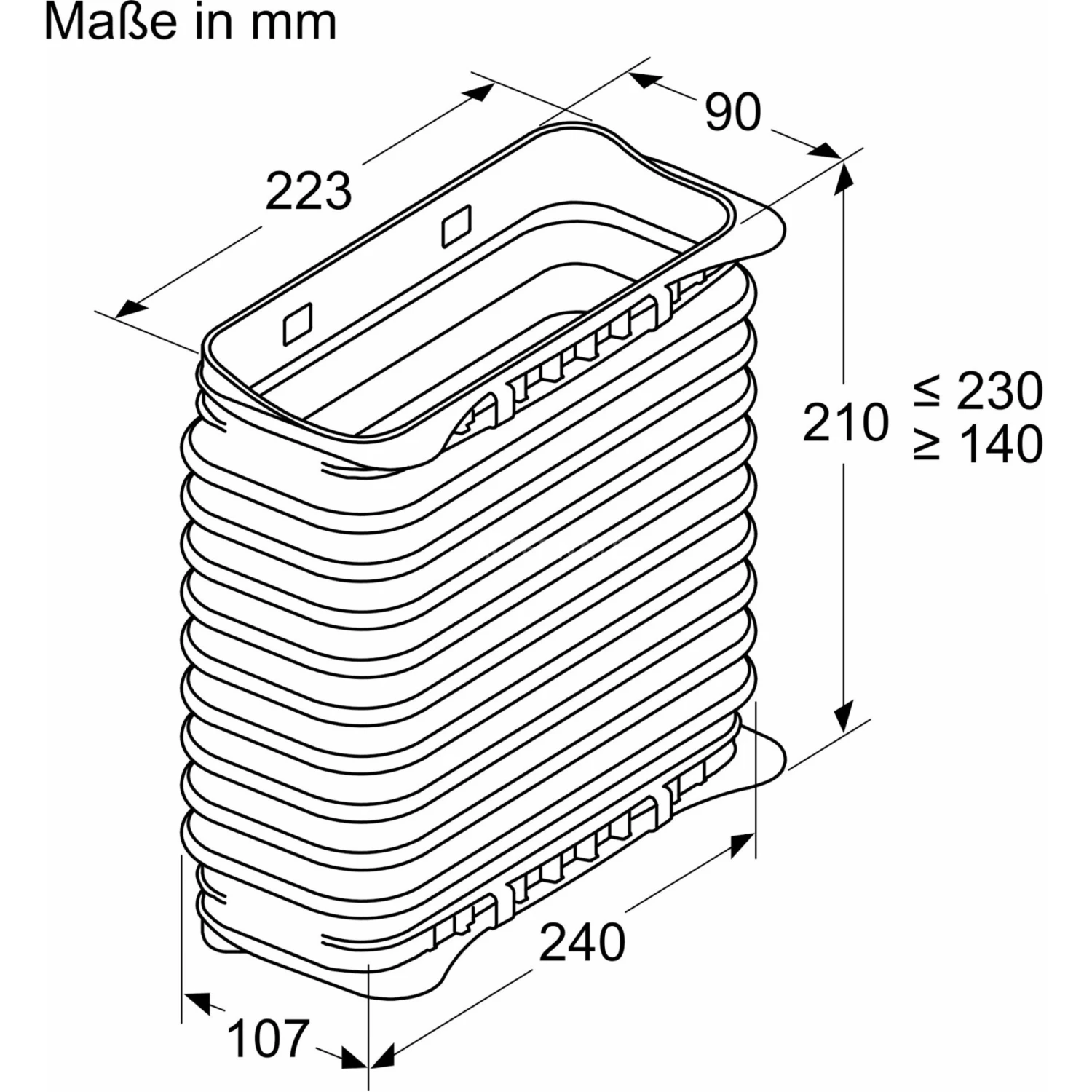 Zubehör Für Backofen Siemens Flachkanal Verbindungsstück HZ9VDSS2, Rohr (schwarz, Weiblich) – Bild 2