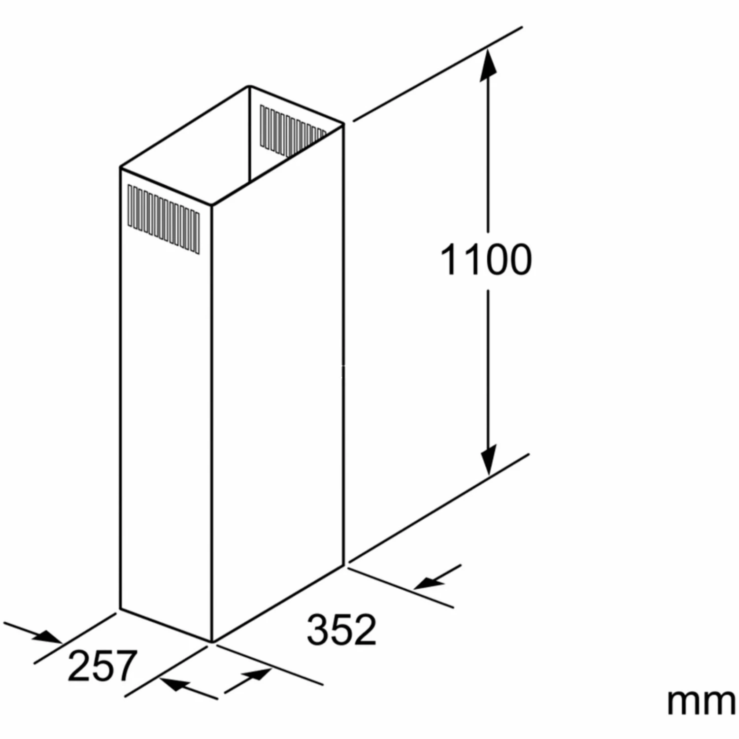 Zubehör Für Backofen Siemens Kaminverlängerung LZ12285 (edelstahl, 1100 Mm) – Bild 2